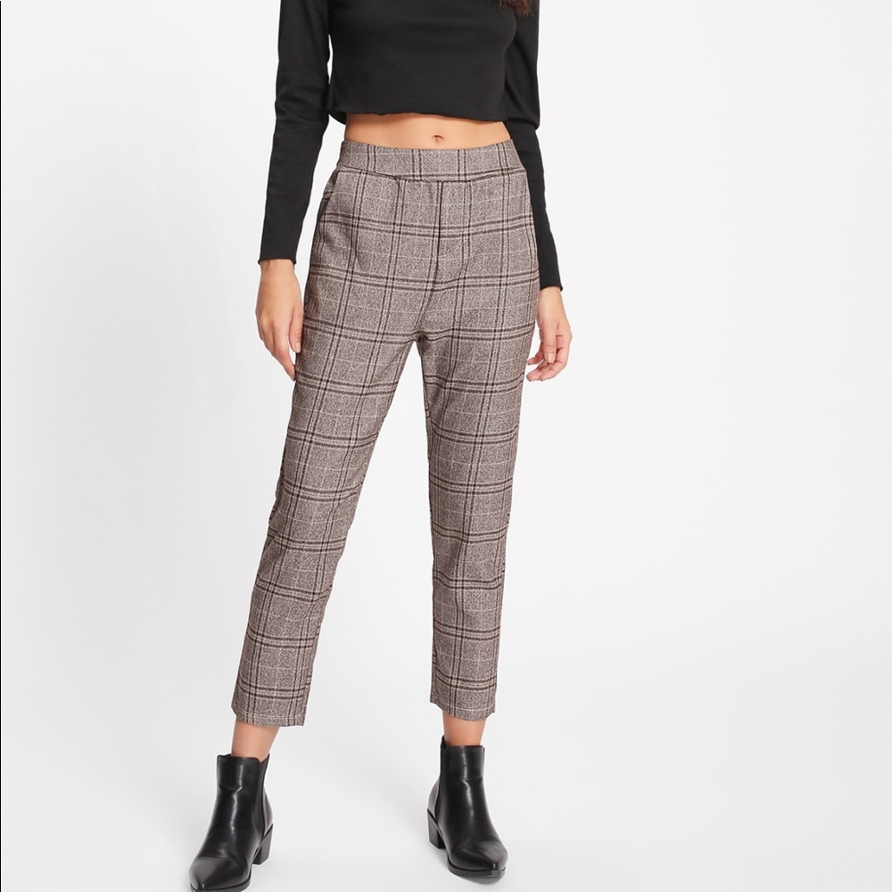 NWOT Tartan Brown Plaid Cropped Pants